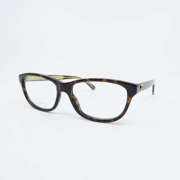 Gucci GG0315O 002 54. Brown Tortoise Shell, Rectangular, New Women Eyeglasses. - Picture 1 of 7